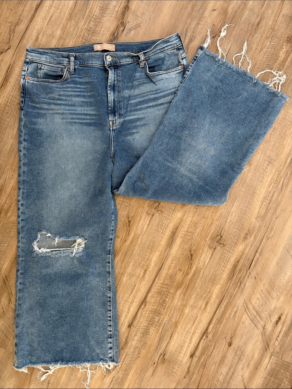 7 For All Mankind Light Blue Flared Jeans